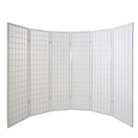 6-teiliger Paravent Raumteiler aus Holz Weiss