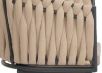 6er-Set Esszimmerstühle Aluminium mit Armlehne & Kissen creme