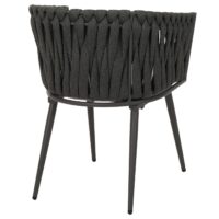 6er-Set Esszimmerstühle Aluminium mit Armlehne & Kissen creme