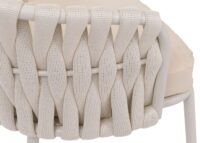 6er-Set Esszimmerstühle Aluminium mit Armlehne Rope creme