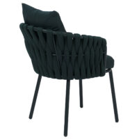 6er-Set Esszimmerstühle Aluminium Stoff Seilgeflecht grün