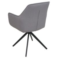 6er-Set Esszimmerstühle drehbar Stoff mit Armlehnen hellgrau