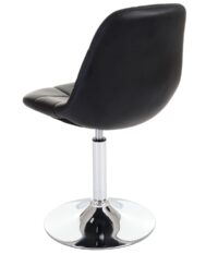 6er-Set Esszimmerstühle drehbar Kunstleder Chrom schwarz