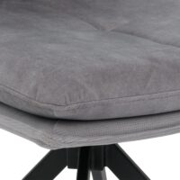 6er-Set drehbare Esszimmerstühle Metall & Stoff grau