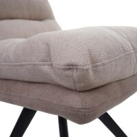 6er-Set drehbare Esszimmerstühle aus Stoff Küchenstuhl creme