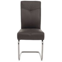 6er-Set Freischwinger Esszimmerstühle Textil Wildleder grau