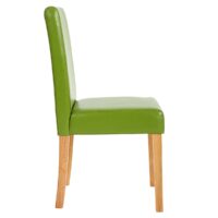 6er-Set Esszimmerstühle Kunstleder mit hellen Beinen grün