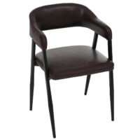 6er-Set Esszimmerstühle Kunstleder Industrial Retro dunkelbraun