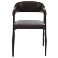 6er-Set Esszimmerstühle Kunstleder Industrial Retro dunkelbraun