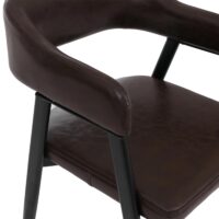 6er-Set Esszimmerstühle Kunstleder Industrial Retro dunkelbraun