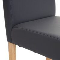 6er-Set Esszimmerstühle Kunstleder matt helle Beine grau