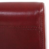 6er-Set Esszimmerstühle Kunstleder mit dunklen Beinen rot-braun
