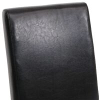 6er-Set Esszimmerstühle Kunstleder mit dunklen Beinen schwarz