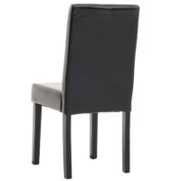 6er-Set Esszimmerstühle Kunstleder mit dunklen Beinen schwarz