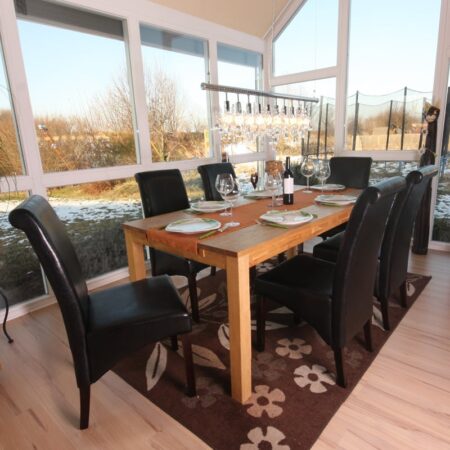 6er-Set Esszimmerstühle Leder mit dunklen Beinen schwarz