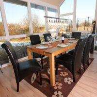 6er-Set Esszimmerstühle Leder mit dunklen Beinen schwarz