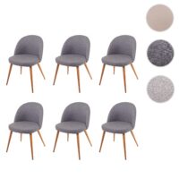 6er-Set Esszimmerstühle Retro 50er Jahre Stoff dunkelgrau