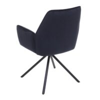 6er-Set Esszimmerstühle Samt drehbar Armlehne anthrazit-blau