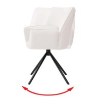 6er-Set Esszimmerstühle Samt drehbar mit Armlehne creme-beige