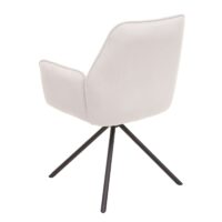 6er-Set Esszimmerstühle Samt drehbar mit Armlehne creme-beige