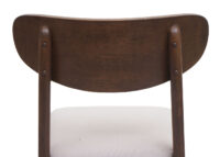 6er-Set Esszimmerstühle Stoff Massivholz dunkles Gestell creme