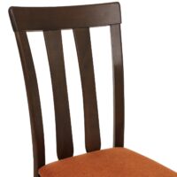 6er-Set Esszimmerstühle Stoff Massivholz dunkles Gestell orange