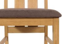 6er-Set Esszimmerstühle Stoff Massivholz hell taupe