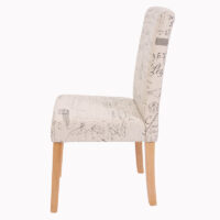 6er-Set Esszimmerstühle Textil mit hellen Beinen creme