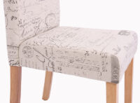 6er-Set Esszimmerstühle Textil mit hellen Beinen creme