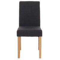 6er-Set Esszimmerstühle Textil mit hellen Beinen schwarz