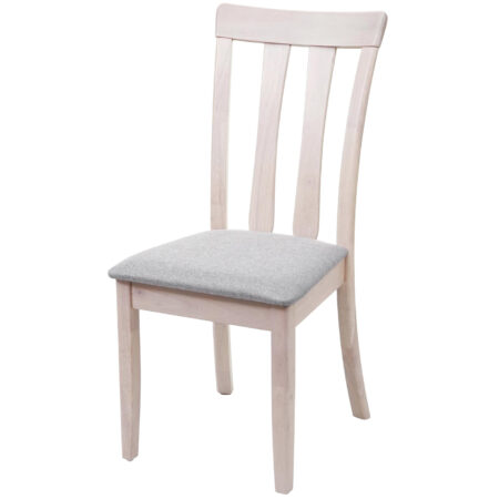 6x Esszimmerstuhl, Küchenstuhl, Stoff/Textil Massiv-Holz ~ helles Gestell,grau