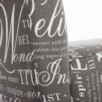 6x Esszimmerstuhl Littau ~ Textil mit Schriftzug