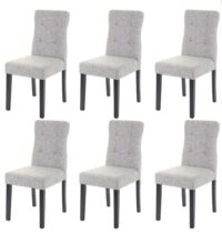 6x Esszimmerstuhl Stoff/Textil grau