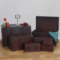 7er Set Holztruhe ~ eckig