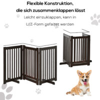 Absperrgitter Holz Freistehendes Schutzgitter für Hunde 155x1.5x76cm