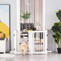 Absperrgitter Hunde 75cm Schutzgitter aus Holz Freistehend