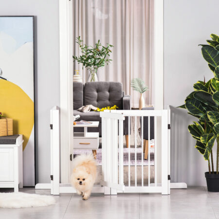 Absperrgitter Hunde 75cm Schutzgitter aus Holz Freistehend