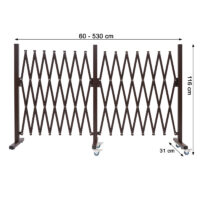 Absperrgitter Scherengitter Trenngitter mit Rollen H: 109cm B: 60-530cm