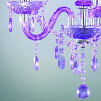 Acryl Kronleuchter 3-flammig lila