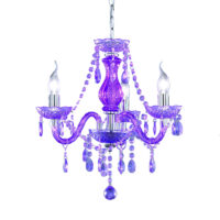 Acryl Kronleuchter 3-flammig lila