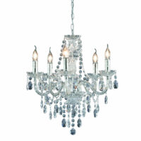 Acryl Kronleuchter 5-flammig ~ klar