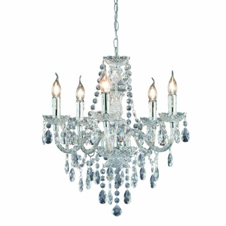 Acryl Kronleuchter 5-flammig ~ klar