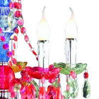 Acryl Kronleuchter 5-flammig ~ multicolor