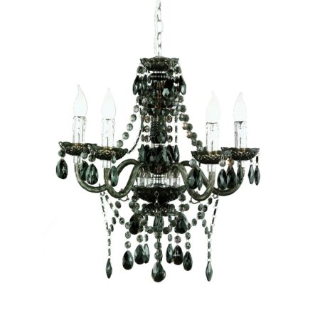 Acryl Kronleuchter 5-flammig schwarz