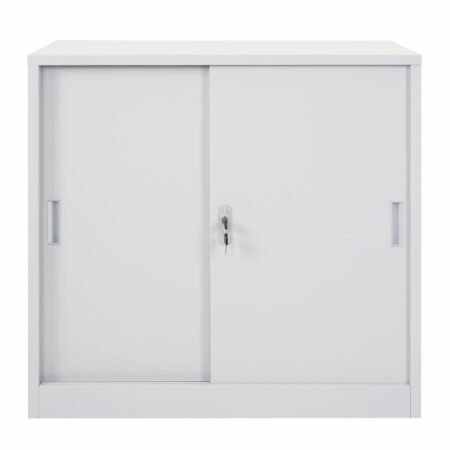 Aktenschrank Boston mit Schiebetüren 90x90x45cm grau