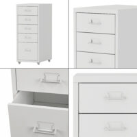 Rollcontainer Kökar Stahl mit 5 Schubladen Weiss