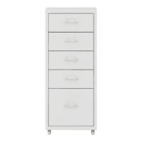 Rollcontainer Kökar Stahl mit 5 Schubladen Weiss