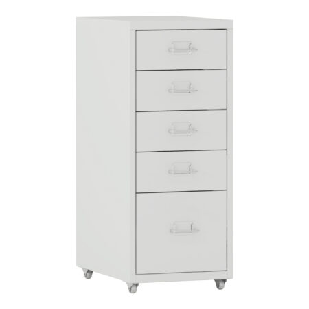 Rollcontainer Kökar Stahl mit 5 Schubladen Weiss