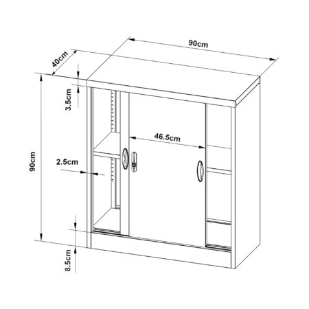 Aktenschrank Rieti Stahl 90x40x90 cm Hellgrau