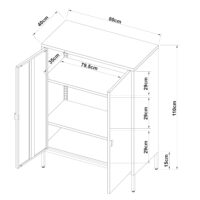 Aktenschrank Hailuoto 80x40x110cm Hellgrau